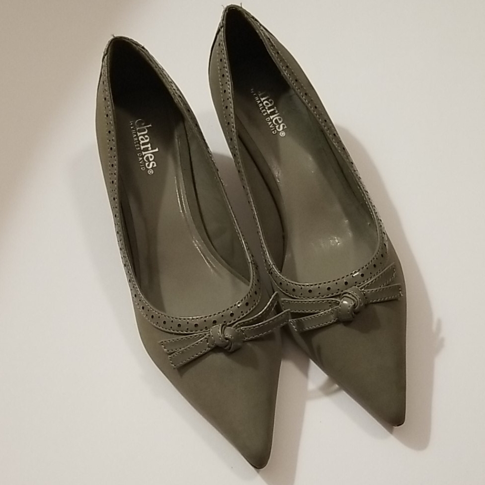 Charles by Charles David Gray Suede Heel w/Bow